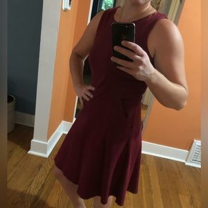 New York and company red stretch dress size Medium